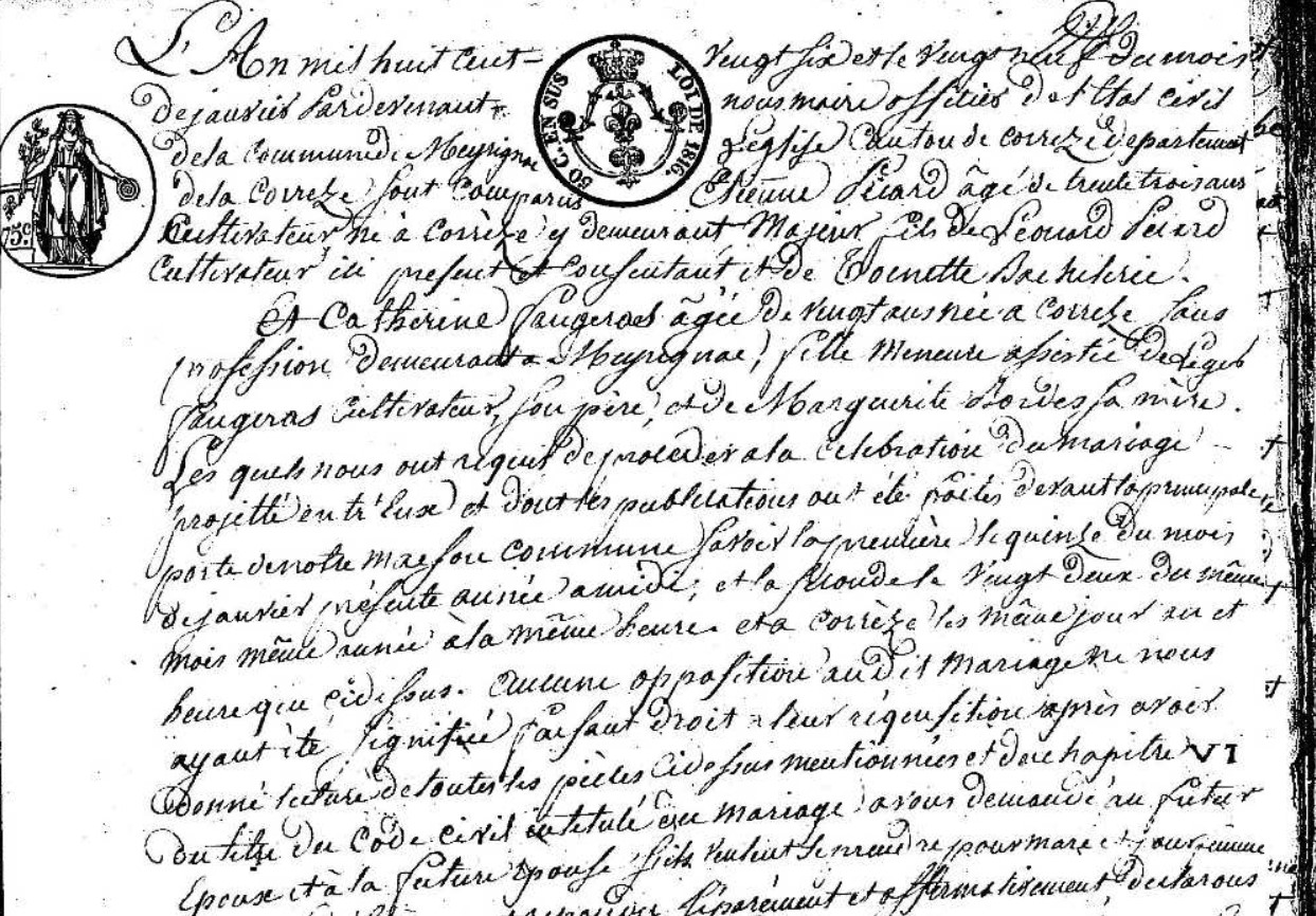 Mariage Picard Etienne - Faugeras Catherine 29_01_1826 -1.jpg